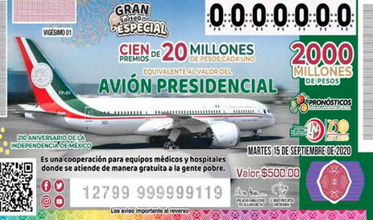 translated from Spanish: If there will be raffion, but the winner won’t get the plane, but money