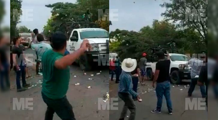 Villagers welcome "huevazos" to National Guard in Cenobio Moreno, Apatzingán (Video)