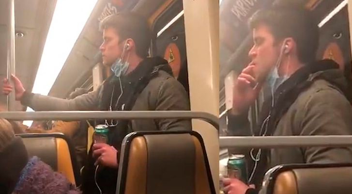 Detienen a hombre con coronavirus que pone saliva en un barrote del metro (Video)