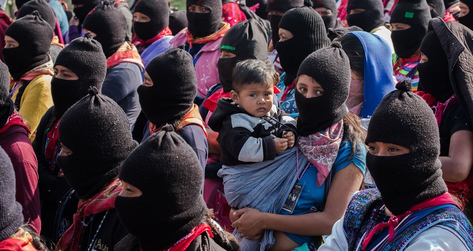 Mujeres de EZLN apoyan paro de 9M
