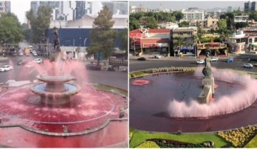 Tiñen de rojo las fuentes La Minerva, en Guadalajara y la Diana en CDMX (Video)