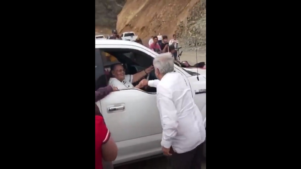 AMLO greets The Chapo's mother in Badiraguato