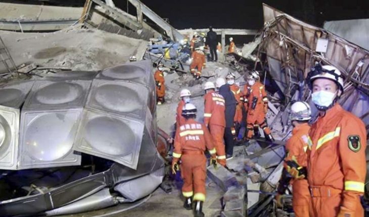 translated from Spanish: Hotel housing sick people in China collapses, leaving 70 trapped
