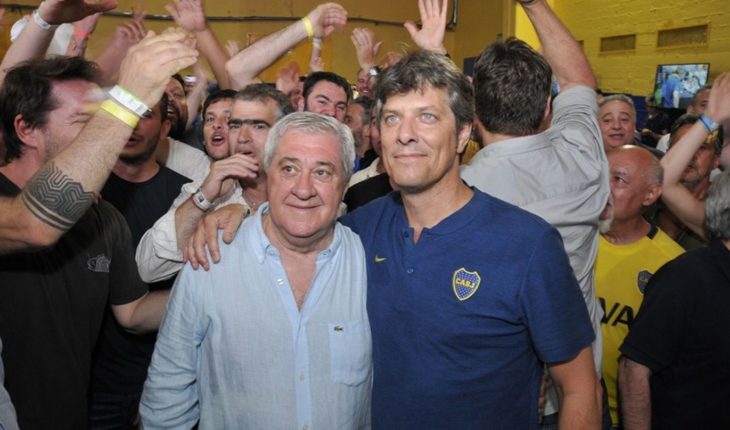 translated from Spanish: The happiness of Ameal and Pergolini after the consecration of Boca in the SuperLeague