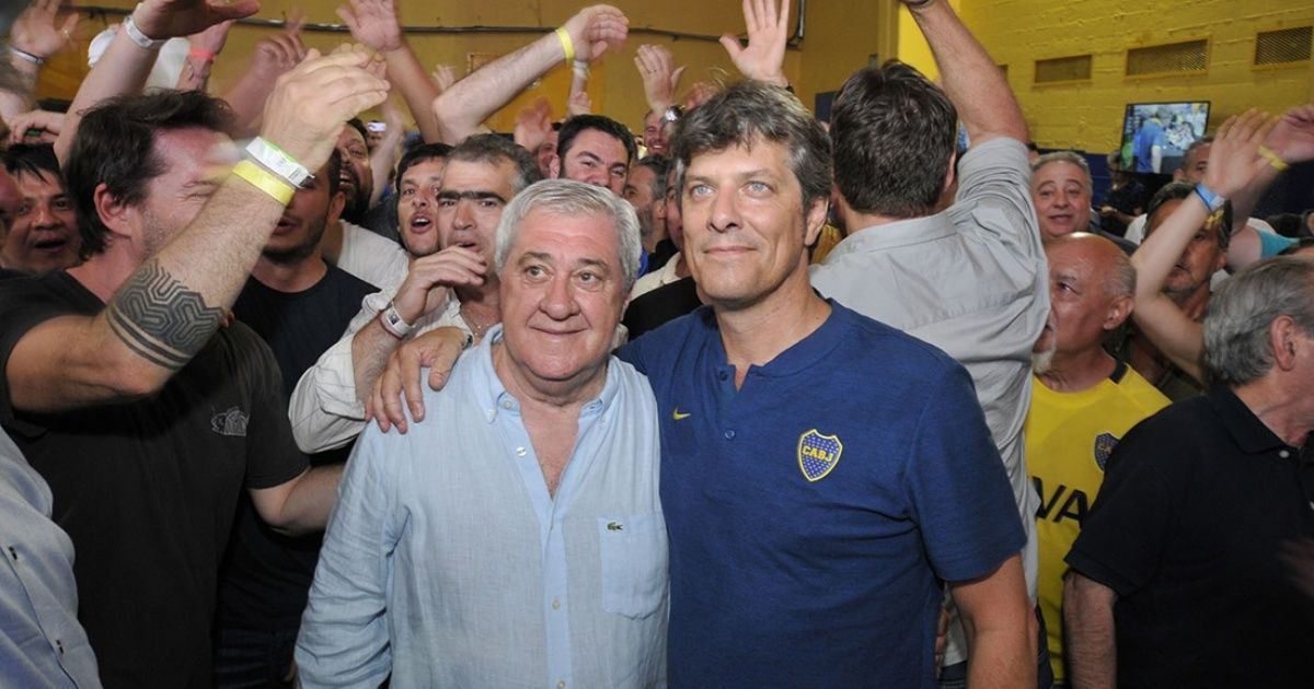 The happiness of Ameal and Pergolini after the consecration of Boca in the SuperLeague