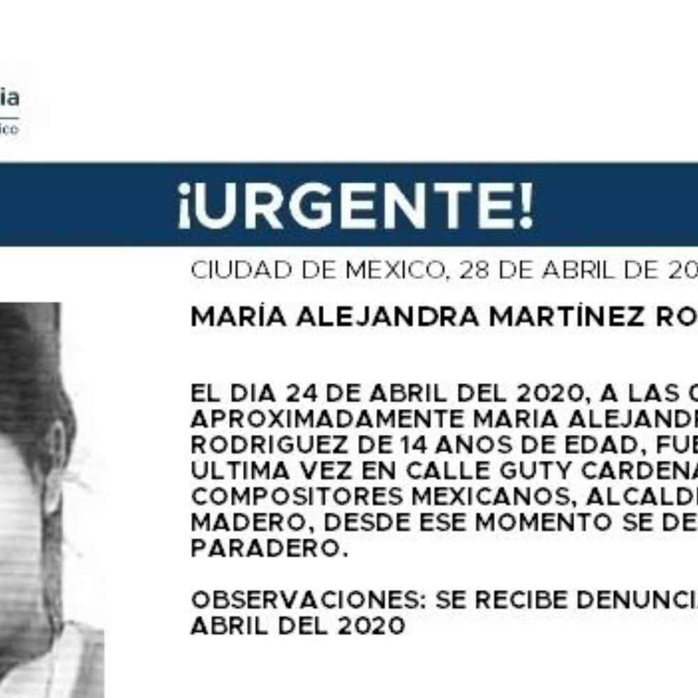 Alerta Amber: Ayuda a María Alejandra, desapareció en Gustavo A. Madero