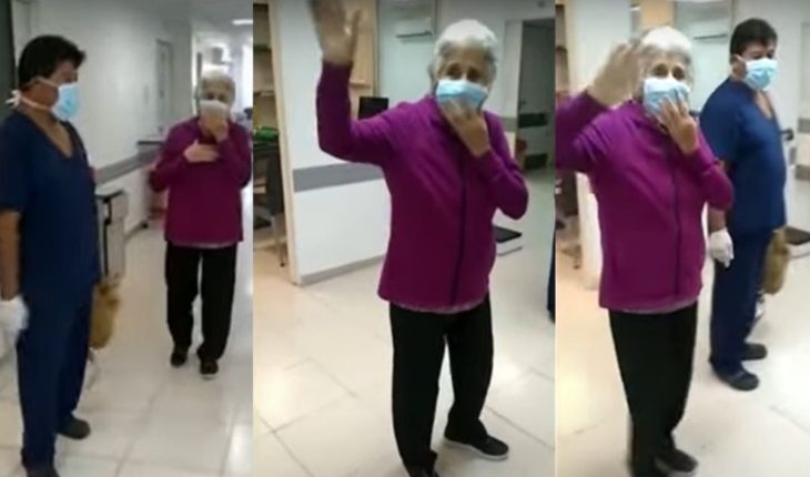 Coronavirus: tras 15 días internada, el emocionante momento del alta a una mujer de 84 años