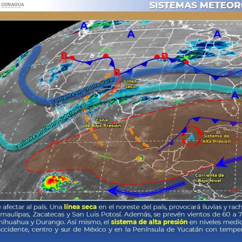 Pronóstico del clima de hoy: Prevén lluvias y vientos en México