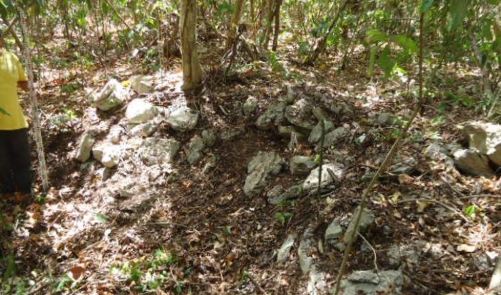 translated from Spanish: Between the mangrove and the mahahual forest, QRoo, find remains of a Mayan people