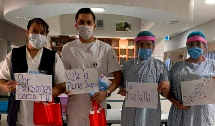 translated from Spanish: Morelianos seek to shield health personnel and coronavirus policemen