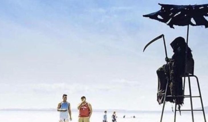 translated from Spanish: On May 1, death will come to Florida’s beaches, to scare the walkers