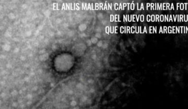 translated from Spanish: The first photo of the new coronavirus circulating in Argentina