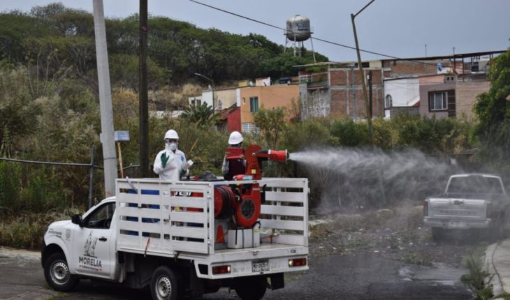 Ayuntamiento de Morelia continuará sanitizando calles y espacios públicos