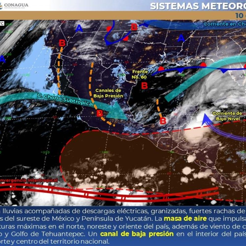 Pronóstico del clima de hoy: Fuertes lluvias y vientos se esperan en México