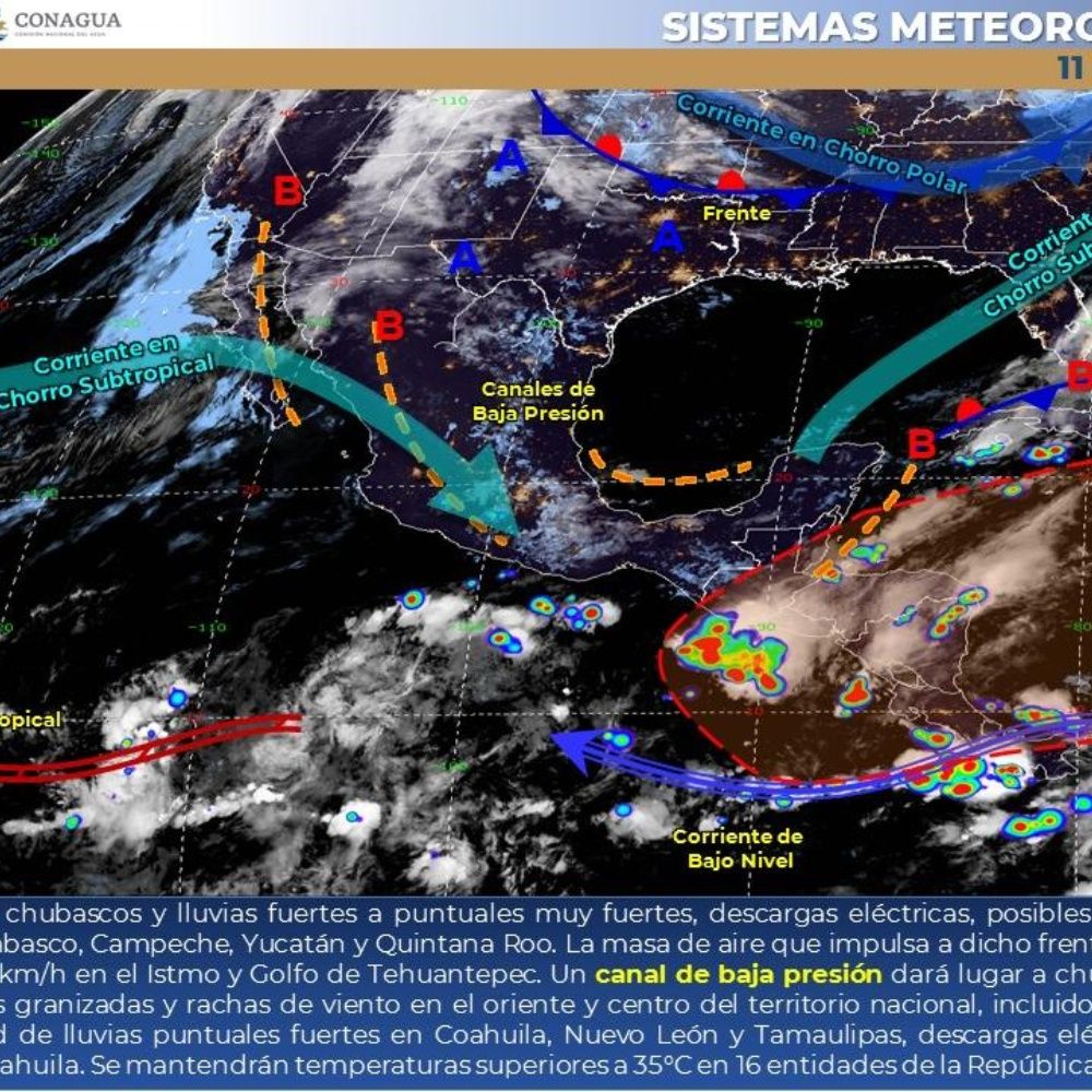Pronóstico del clima de hoy: Prevén lluvias puntuales en México