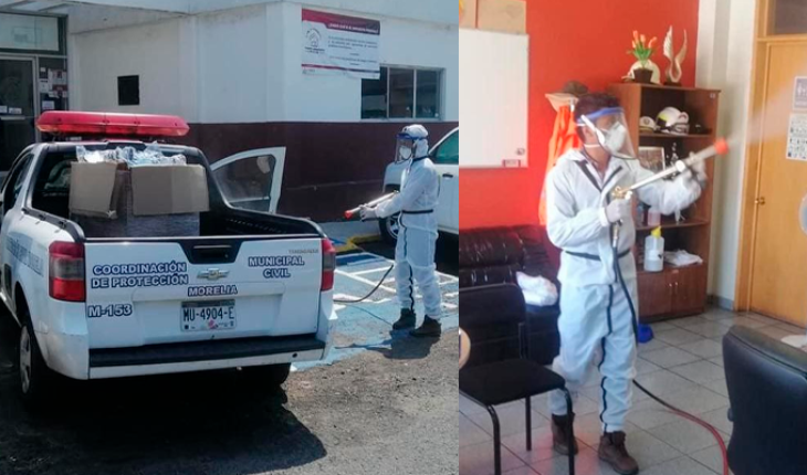 Sanitizan oficinas de Salud Municipal en Morelia a fin de proteger a trabajadores