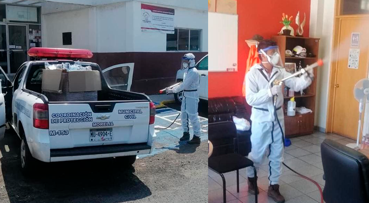 Sanitizan oficinas de Salud Municipal en Morelia a fin de proteger a trabajadores