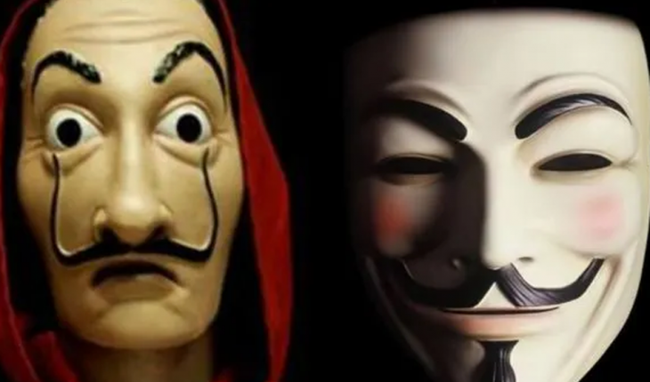 Adolescentes en redes creen que la mascara de ‘Anonymous’ es copia de ‘La Casa de papel’