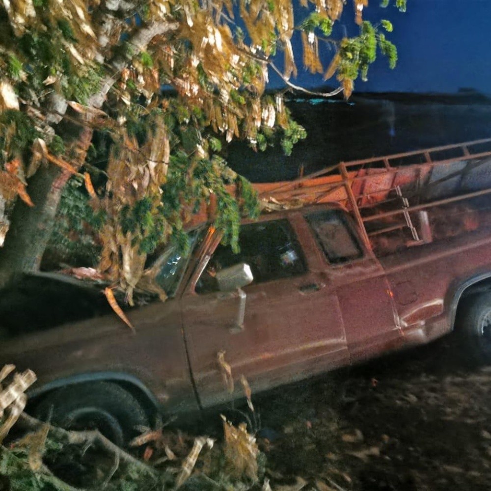 Auto sale del camino y choca contra árbol en Aguaruto