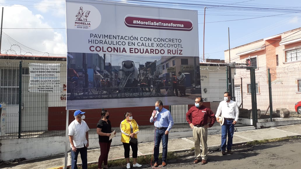 Inicia pavimentación de calle Xocoyotl de Morelia