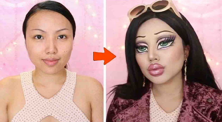 Maquilladora se convierte en una Bratz en la vida real y el resultado es perturbador (Video)