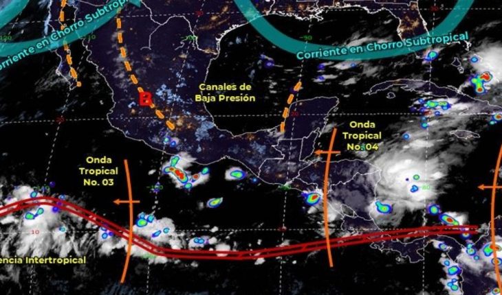 Pronóstico del clima de hoy: 2 ondas tropicales afectarán a México