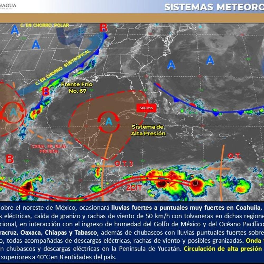 Pronóstico del clima de hoy: Continúan las lluvias en México