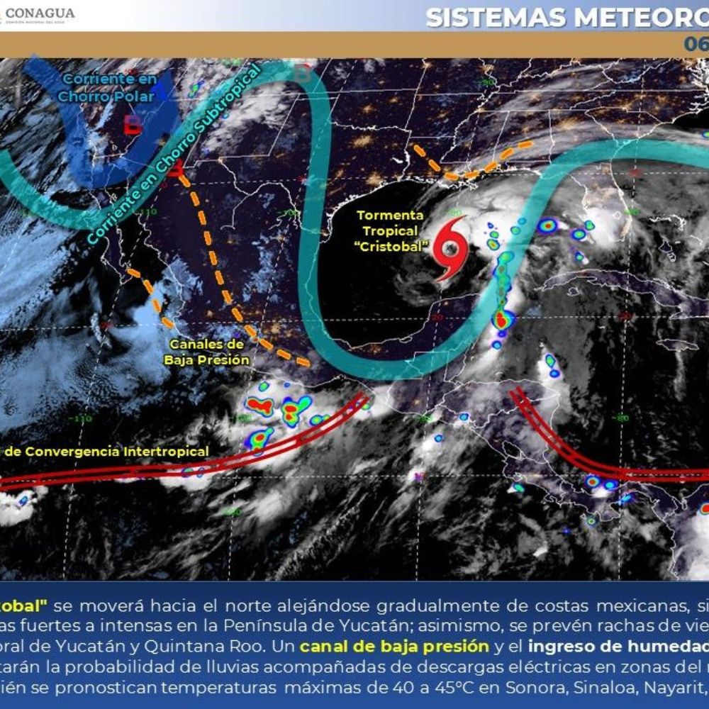 Pronóstico del clima de hoy: Tormenta Tropical Cristobal se aleja de México