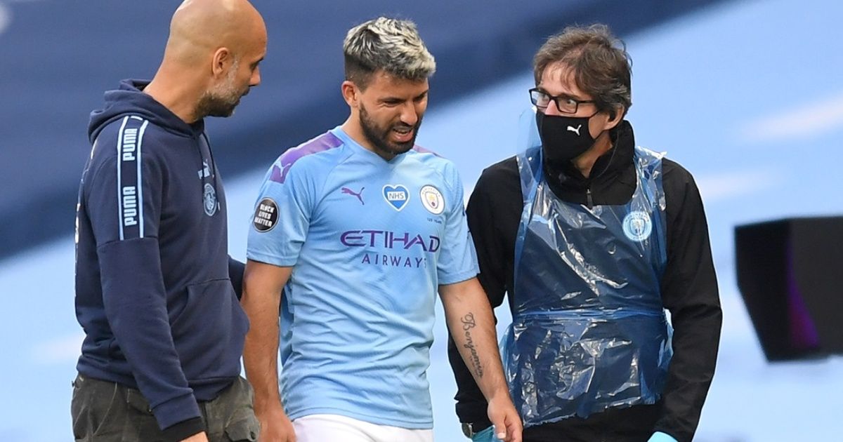 Sergio Agüero se lesionó la rodilla izquierda y preocupa en Manchester City