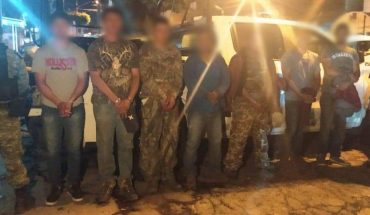 translated from Spanish: 7 suspected members of a crime cell are arrested in Tamgamandapio, Michoacan