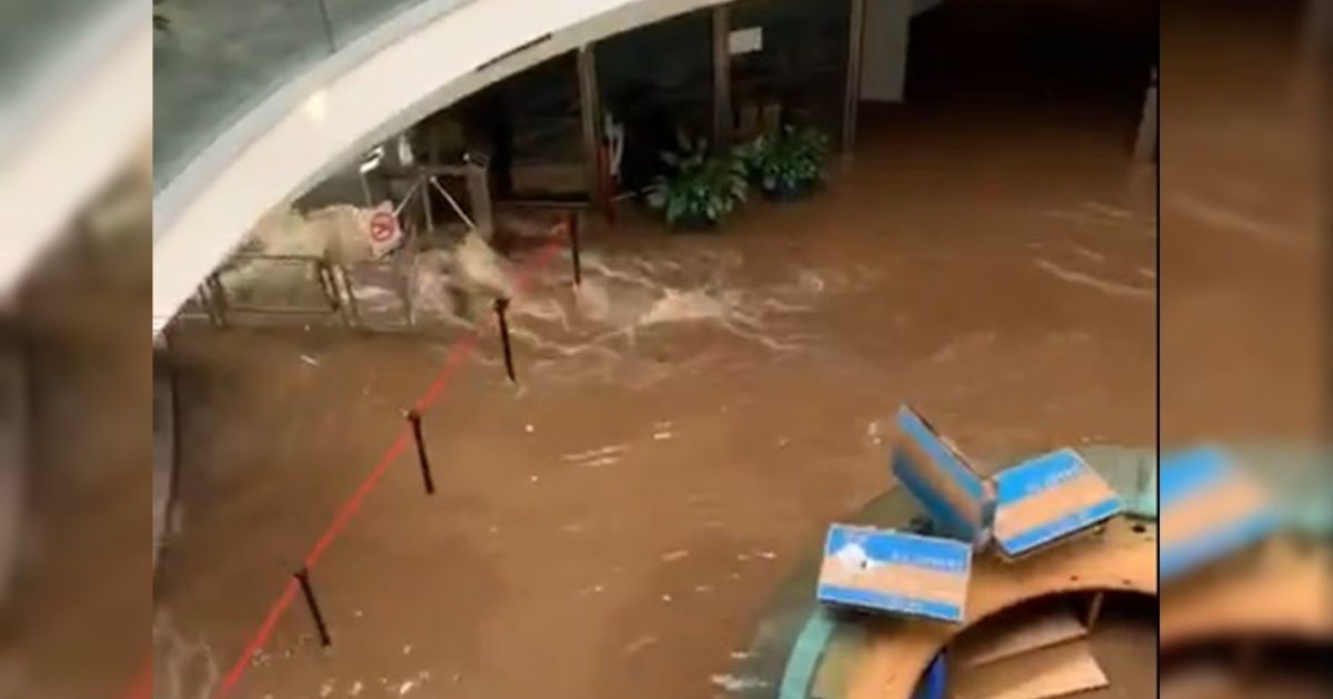 The historic Tournaments building in the San Telmo neighborhood was flooded