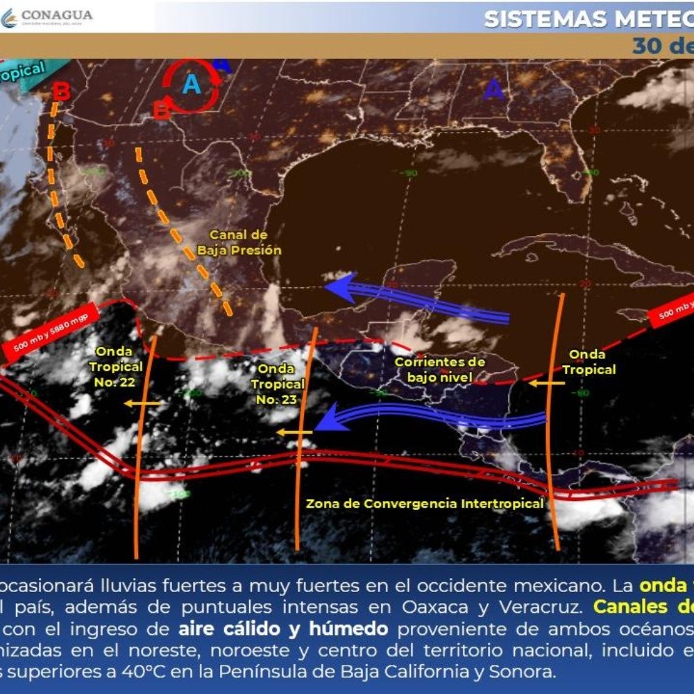Pronóstico del clima de hoy: Prevén lluvias en Durango, Sinaloa, Veracruz y Oaxaca