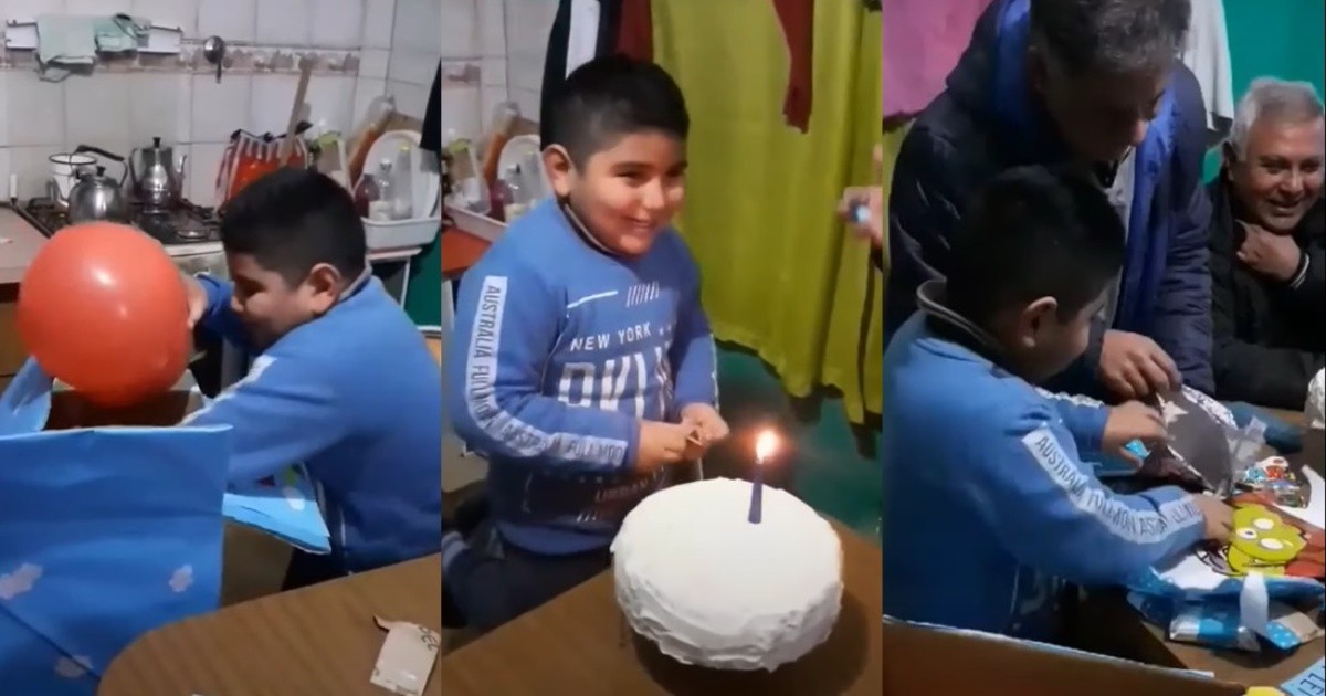 Video: la emoción de un niño por el esfuerzo de su familia en su cumpleaños