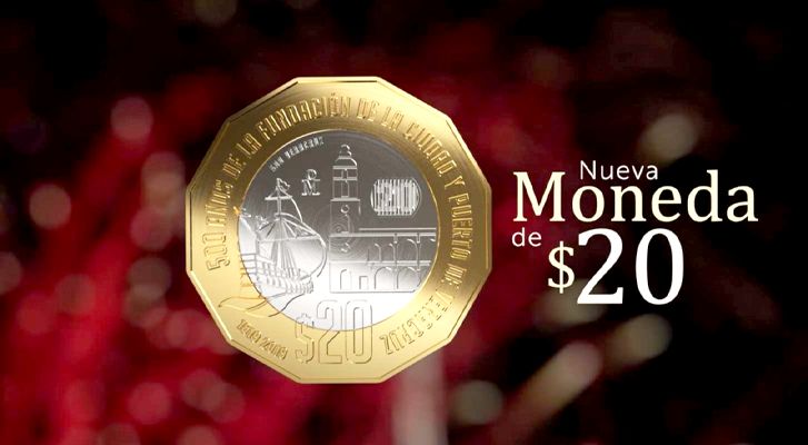 Ya está en circulación la nueva moneda de 20 pesos en honor a Veracruz