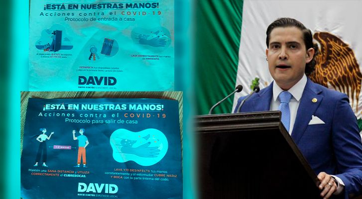 David Cortés takes advantage of coronavirus to campaign in Morelia