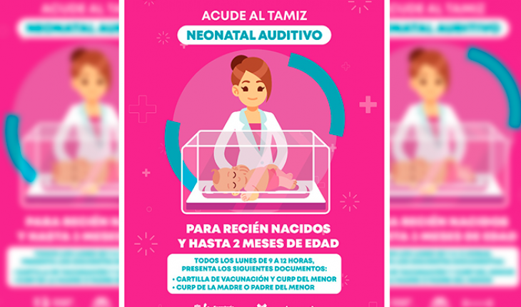translated from Spanish: Neonatal Auditory Screening Test at Children’s Hospital will be on Mondays