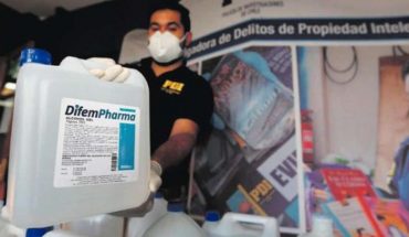 translated from Spanish: Of all the illegal gel alcohol found only one had sanitizing power