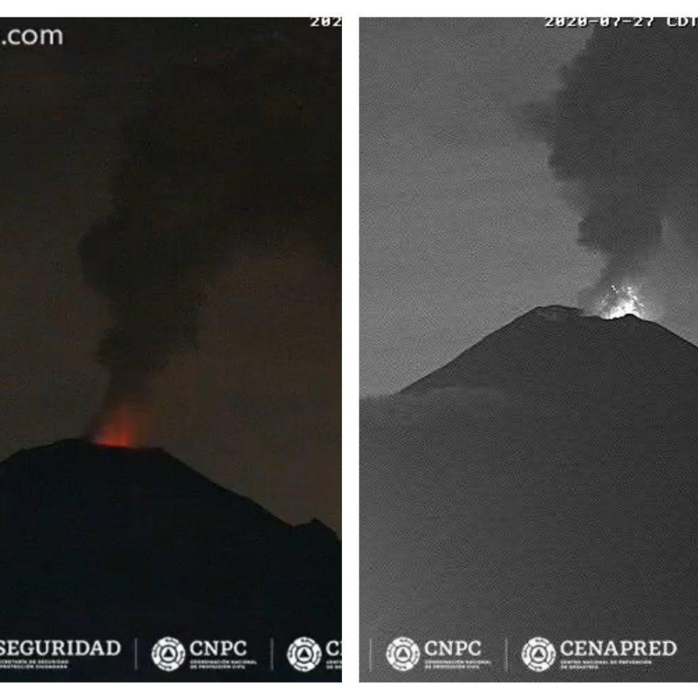 Popocatépetl volcano emits incandescents, smoke and ash this July 27 (VIDEO)