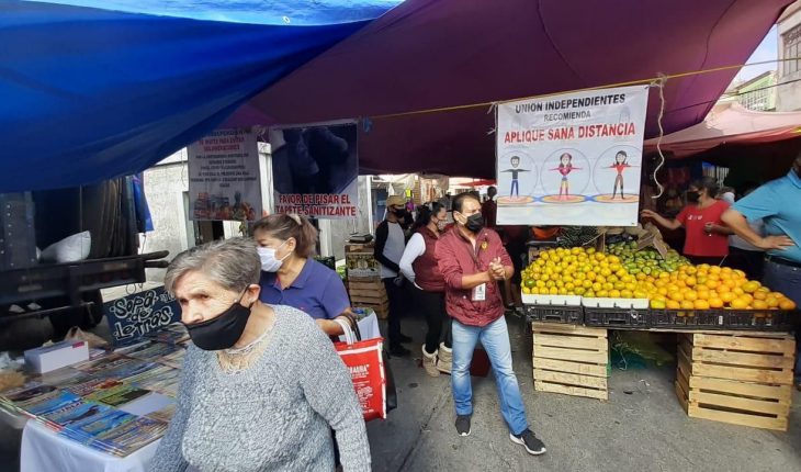 Comerciantes de tianguis y mercados atienden medidas sanitarias impulsadas por Raúl Morón