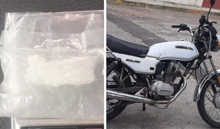 Detiene SSP a hombre en posesión de droga y motocicleta con reporte de robo