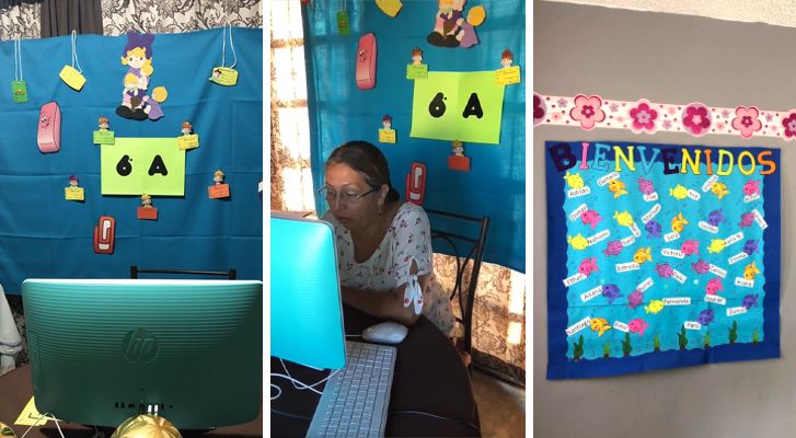 Maestras ambientan sus salones virtuales para dar la bienvenida a alumnos