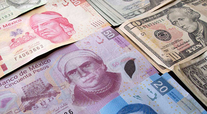 Precio del dólar oscila los 21.99 pesos en bancos de México