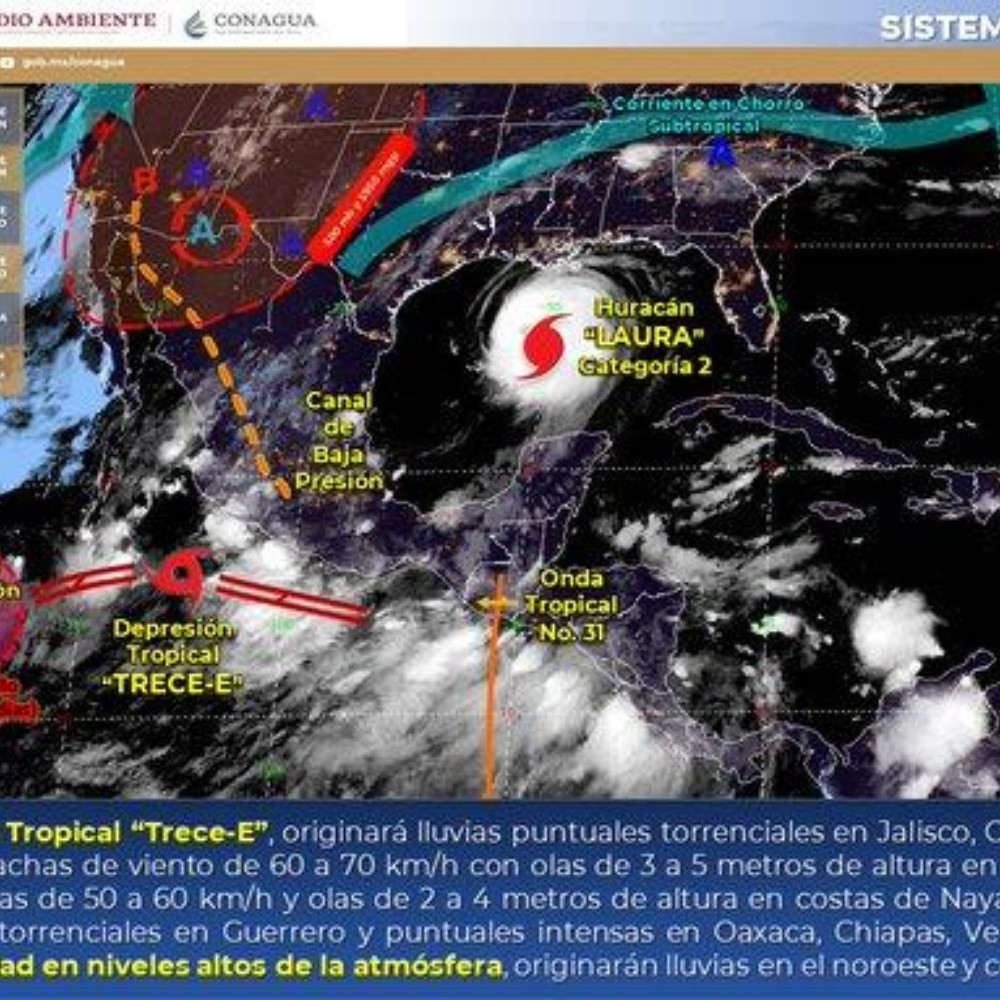 Pronóstico del clima de hoy: Depresión Tropical “Trece-E” provocará lluvias en México