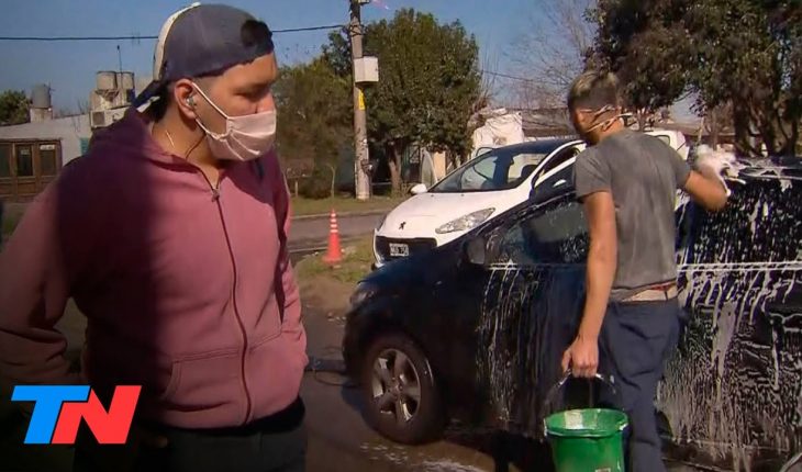 Video: Florencio Varela: tiene 19 años, cobró el IFE y puso un lavadero de autos en la cuadra de su casa