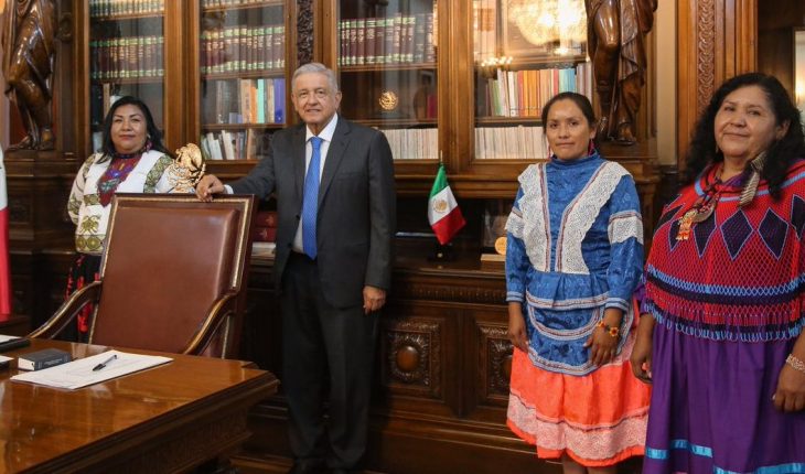 translated from Spanish: AMLO introduces indigenous women candidates to chair the Conapred