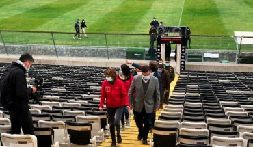 translated from Spanish: Health authorities inspected the Monumental Stadium