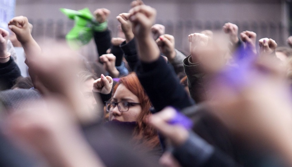 Women demonstrate against femicidal violence and impunity in CDMX