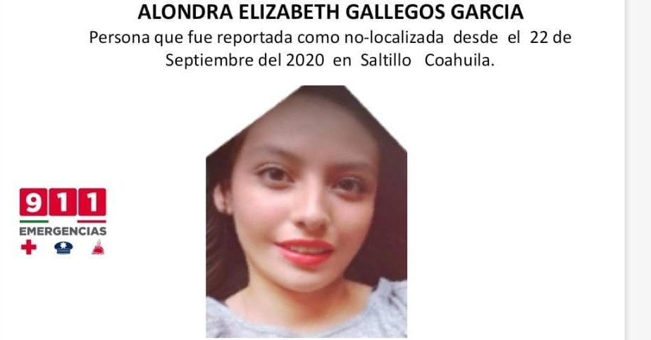Hallan cuerpo de joven desaparecida en Saltillo, Coahuila
