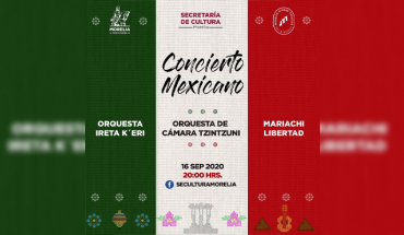 Invita la Secretaría de Cultura de Morelia al Concierto Mexicano Virtual