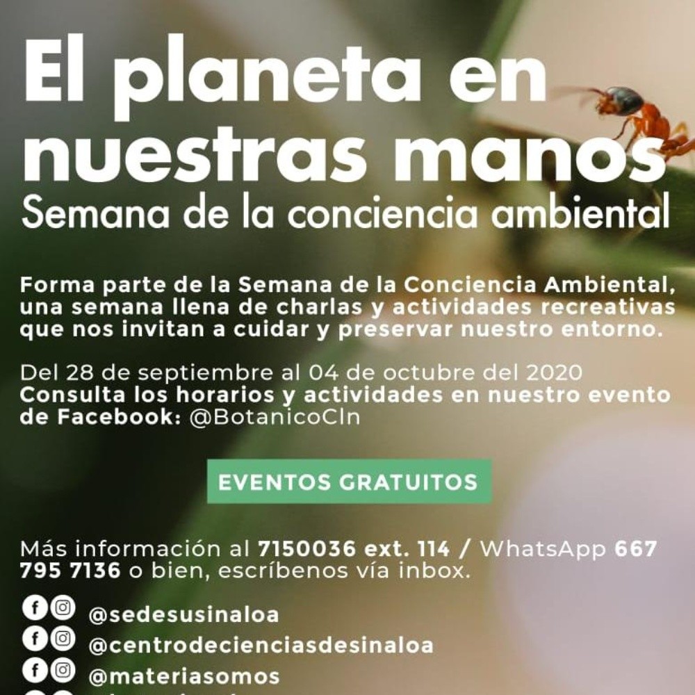 Sedesu invita a la semana de la conciencia ambientan en Sinaloa